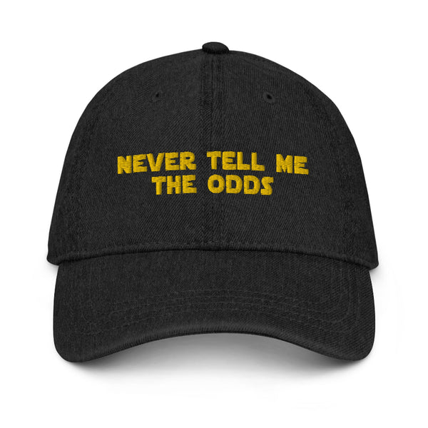 Star Wars Hat Han Solo movie quote never tell me the odds baseball cap galaxy's edge batuu disneyland hollywood studios disneyworld men woman birthday gift party outfit cosplay pilot fan comic con harrison ford original trilogy a new hope empire strikes back return of the jedi retro vintage