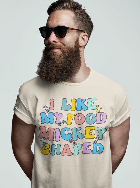 I like my food Mickey shaped shirt men women graphic tee cotton Disneyland Disneyworld vacation trip outfit disney family cute matching snacks treats
