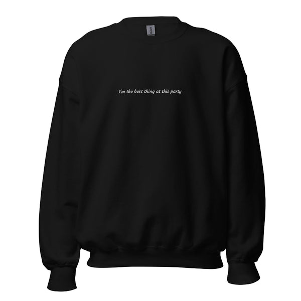 Taylor Swift Sweatshirt embroidered thread design I'm the best thing at this party Midnights you're losing me music lyrics sweater top cotton polyester eras tour outfit birthday party gift