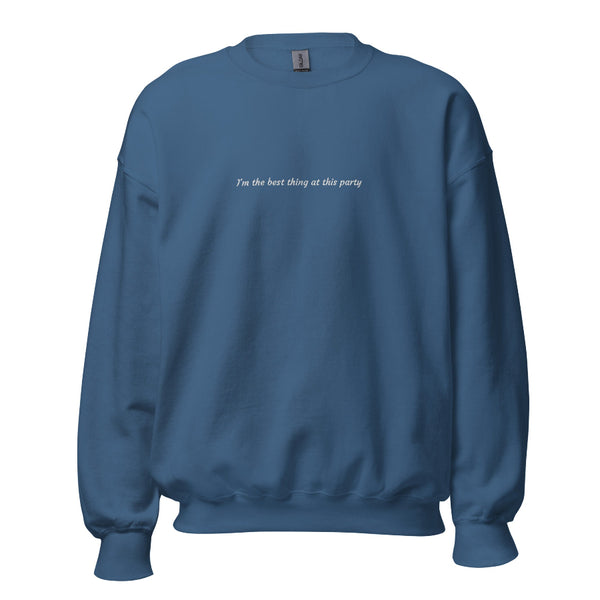 Taylor Swift Sweatshirt embroidered thread design I'm the best thing at this party Midnights you're losing me music lyrics sweater top cotton polyester eras tour outfit birthday party gift