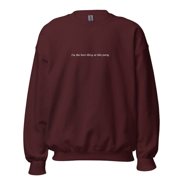 Taylor Swift Sweatshirt embroidered thread design I'm the best thing at this party Midnights you're losing me music lyrics sweater top cotton polyester eras tour outfit birthday party gift