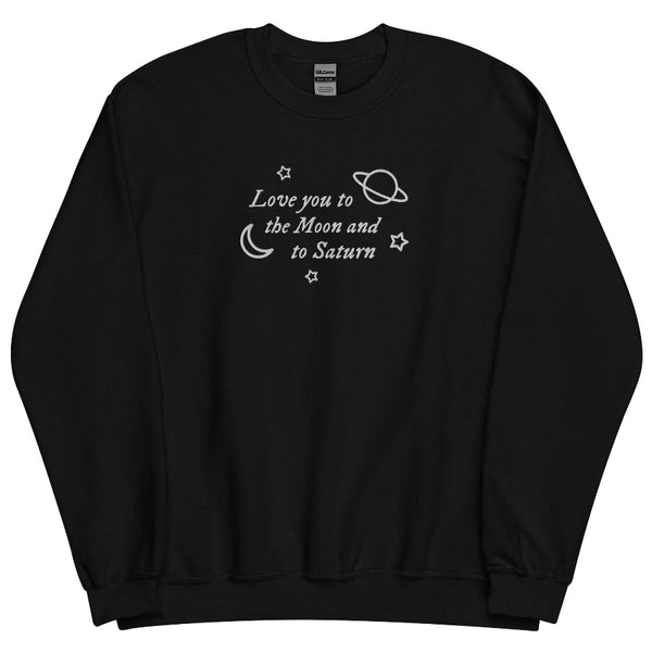Seven Folklore Music Lyrics Embroidered Sweatshirt Swiftie Sweater black with white embroidered thread design unisex cotton polyester taylor swift eras