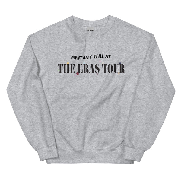 Mentally Still At The Eras Tour Sweatshirt colorful star for each era taylor swift swiftie sweater grey unisex cotton polyester top
