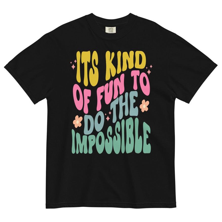 its kind of fun to do the impossible comfort colors shirt walt disney quote Mickey Mouse shop friday apparel in black