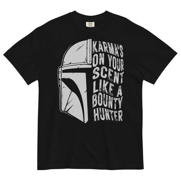 Karmas on your scent like a bounty hunter shirt disney swiftie star wars taylor swift eras tour midnights the mandalorian baby yoda grogu t-shirt graphic tee outfit disneyland disney world hollywood studios galaxy's edge batuu