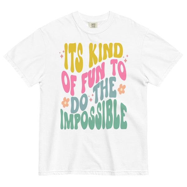 its kind of fun to do the impossible comfort colors shirt walt disney quote Mickey Mouse shop friday apparel in white