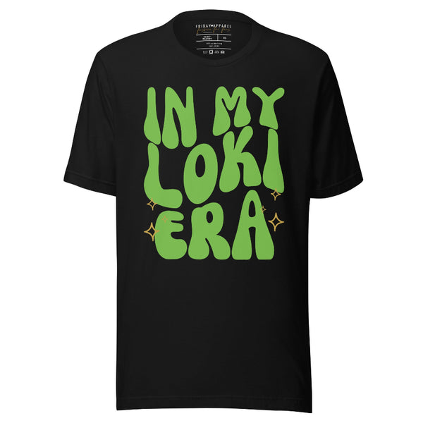In my Loki era shirt graphic tee men women unisex cotton green tom hiddleston Thor avengers campus Disneyland costume cosplay outfit helmet crown