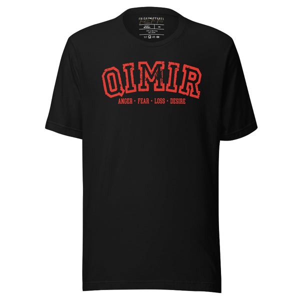 Qimir Anger Fear Loss Desire The Acolyte Shirt. Black shirt with red design. Star Wars