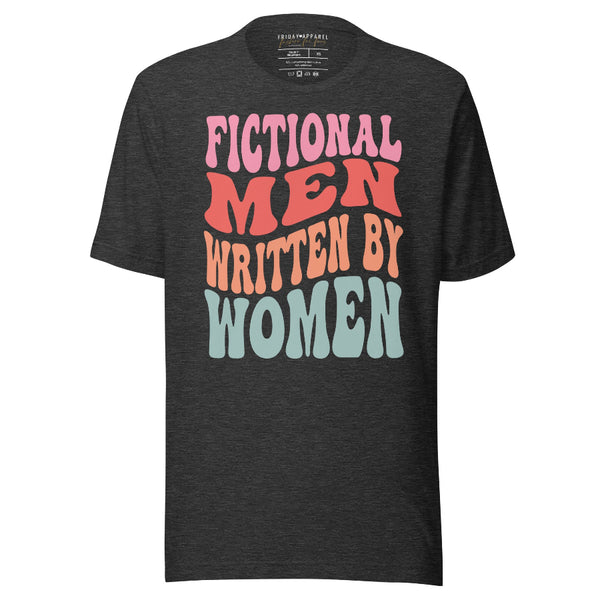 Fictional men written by women shirt graphic tee funny cute retro waved font vintage outfit gift book club reading author writer teacher friends outfit party ideas