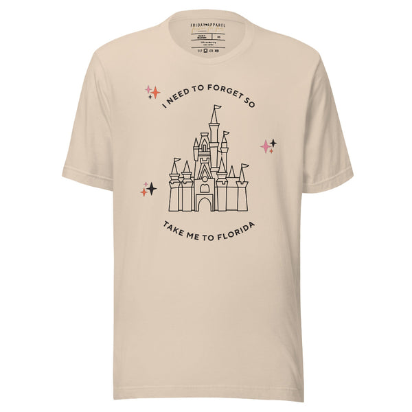 I need to forget so take me to florida FLORIDA!!! taylor swift the tortured poets department shirt graphic tee TTPD magic kingdom castle cinderella castle stars music lyrics the eras tour outfit Disney Swiftie Shirt