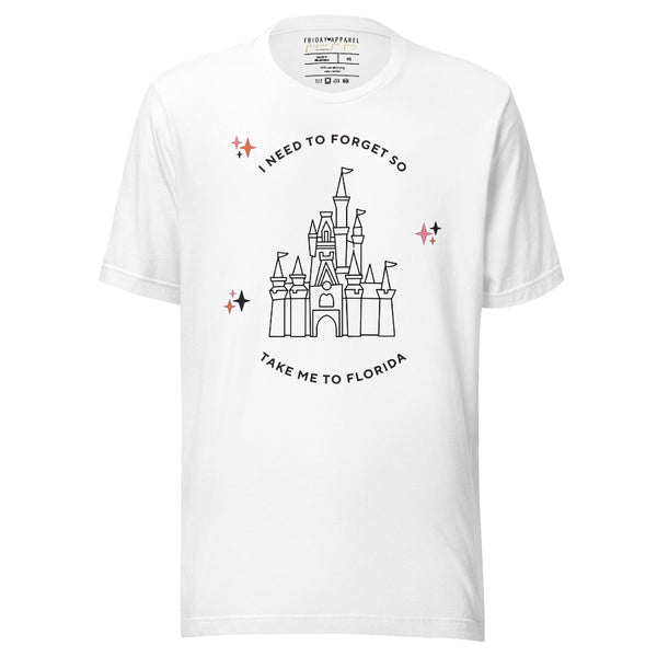 I need to forget so take me to florida FLORIDA!!! taylor swift the tortured poets department shirt graphic tee TTPD magic kingdom castle cinderella castle stars music lyrics the eras tour outfit Disney Swiftie Shirt