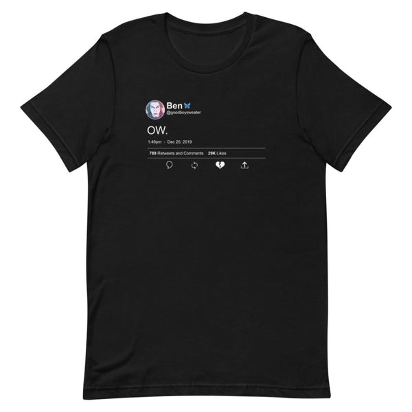 Ben Solo Shirt Ow Tweet Blue Butterfly Kylo Ren Star Wars Adam Driver Graphic Tee funny gift outfit galaxys edge batuu disneyworld disneyland hollywood studios fan cosplay comic con reylo