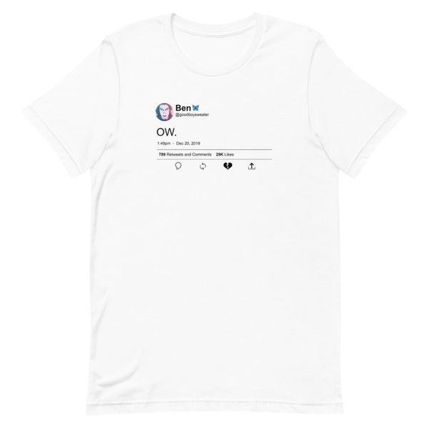 Ben Solo Shirt Ow Tweet Blue Butterfly Kylo Ren Star Wars Adam Driver Graphic Tee funny gift outfit galaxys edge batuu disneyworld disneyland hollywood studios fan cosplay comic con reylo