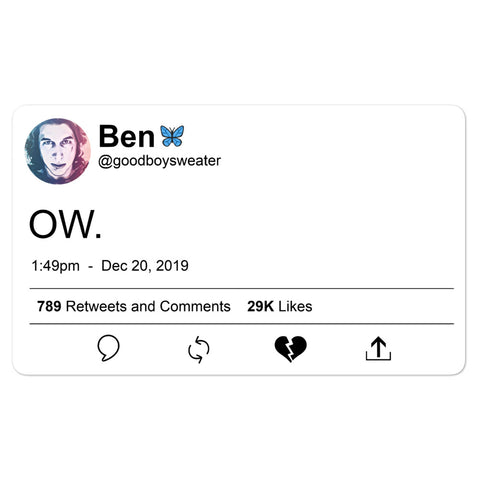 Ben Solo's Last Words Ow Tweet Sticker