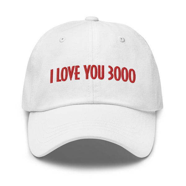 I Love You 3000 Embroidered Hat Iron Man cosplay costume dad baseball cap avengers campus outfit disneyland men women dress up doomsday red yellow