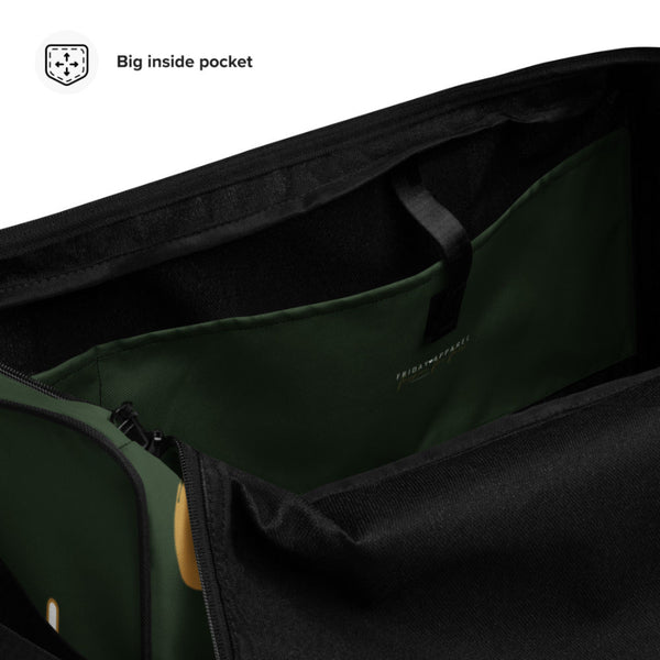 Loki Duffel Bag Burdened With Glorious Purpose Marvel Avengers Weekender Strap Shoulder Green Gold Born to Rule Crown Helmet Laufeyson Thor Men Women Gym Travel