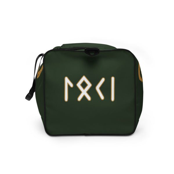 Loki Duffel Bag Burdened With Glorious Purpose Marvel Avengers Weekender Strap Shoulder Green Gold Born to Rule Crown Helmet Laufeyson Thor Men Women Gym Travel