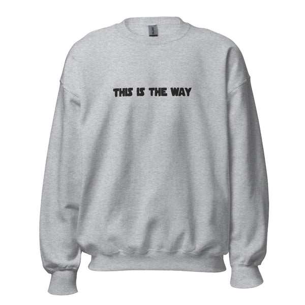 This Is The Way Embroidered Sweatshirt the mandalorian grogu baby yoda din djarin pedro pascal Star Wars sweater jumper pullover hoodie gray grey black yellow green armor helmet cosplay gift movie merch