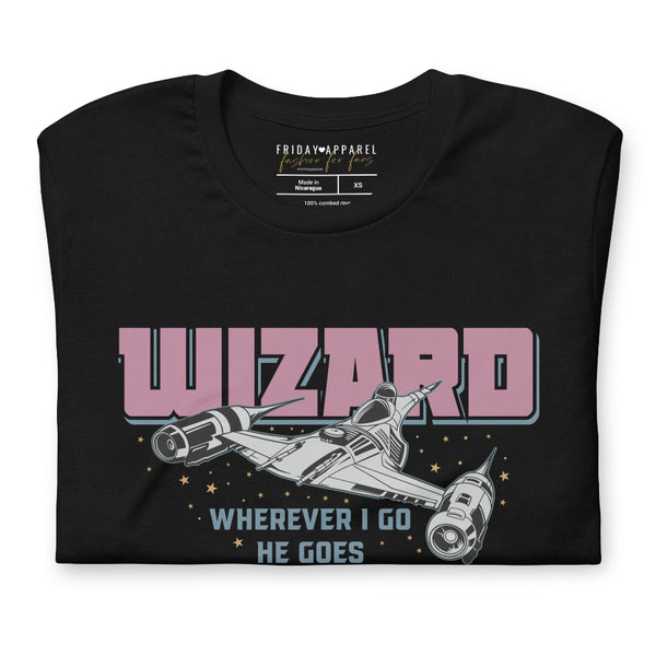 Mandalorian Shirt Wizard Movie Quote Anakin Luke Skywalker Wherever I Go He Goes Naboo Starfighter Ship Graphic Tee Men Women Unisex Cotton Cosplay Star Wars Celebration Galaxy's Edge