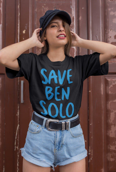 Save Ben Solo Shirt star wars kylo ren adam driver daisy ridley sequels the force awakens the last jedi the rise of skywalker darth vader's grandson anakin skywalker jedi lightsaber villain darkside sith palpatine the emperor rey reylo dyad in the force outfit cosplay costume comic con