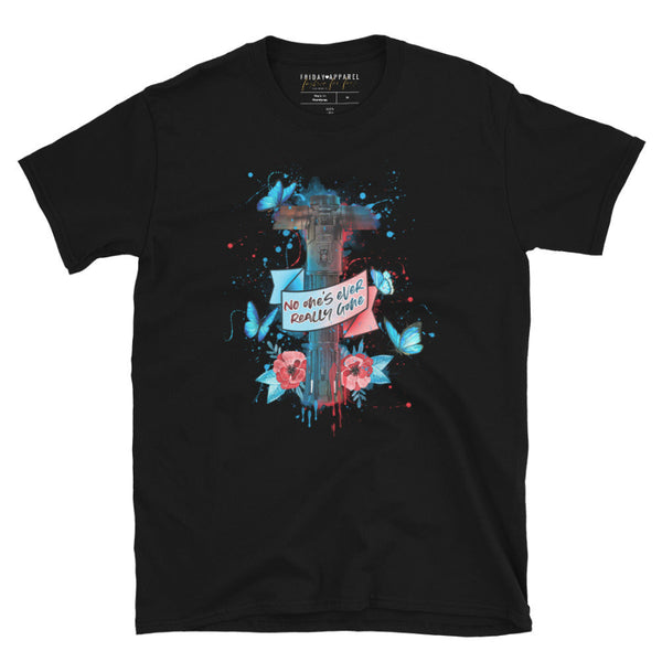 Kylo Ren Ben Solo Lightsaber Shirt Graphic Tee No One's Ever Really Gone Star Wars Sequels Novelization Quote Blue Butterfly Rey Nobody Skywalker Tattoo Graffiti Men Women Unisex Galaxy's Edge Disneyland Disney World Comic Con Cosplay Adam Driver
