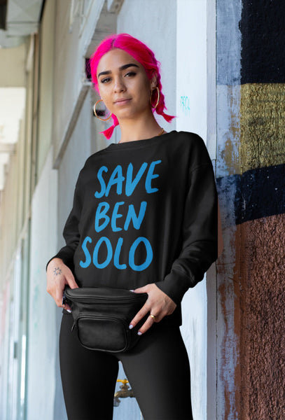Save Ben Solo Sweatshirt kylo ren sweater reylo shirt top cotton polyester unisex men women cosplay costume outfit galaxy's edge batuu bound star wars nite event disneyland disneyworld hollywood studios adam driver daisy ridley movies comic con blue butterfly