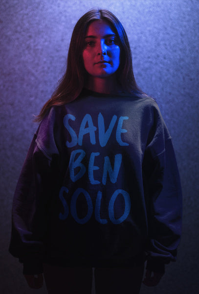 Save Ben Solo Sweatshirt kylo ren sweater reylo shirt top cotton polyester unisex men women cosplay costume outfit galaxy's edge batuu bound star wars nite event disneyland disneyworld hollywood studios adam driver daisy ridley movies comic con blue butterfly