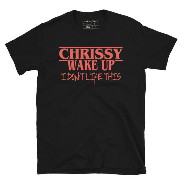 Chrissy Wake Up Shirt orange and green white t-shirt graphic tee unisex cotton Hellcheer cosplay costume joseph quinn stranger things eleven waffle vecna hawkins indiana comic con
