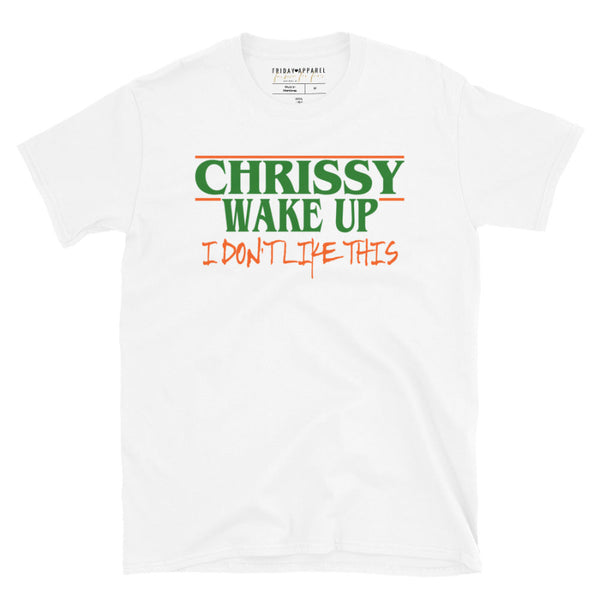 Chrissy Wake Up Shirt orange and green white t-shirt graphic tee unisex cotton Hellcheer cosplay costume joseph quinn stranger things eleven waffle vecna hawkins indiana comic con