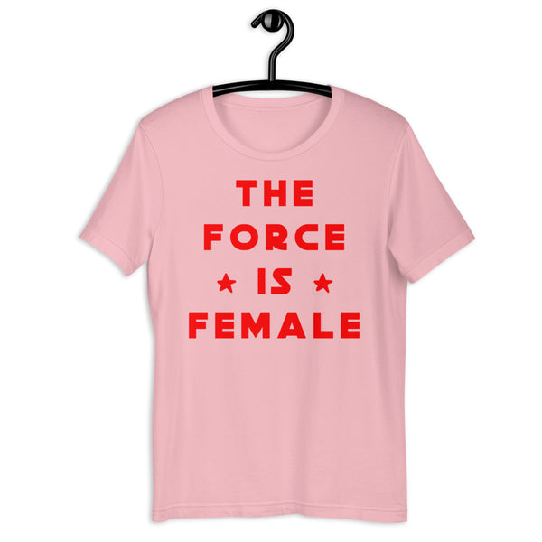 The Original The Force Is Female Star Wars inspired t-shirt. Comfy, unisex fit for men and women. Pink and red, black and yellow, black and gold, grey and black, white and black. DTG printed. Size inclusive XS-4XL. Worldwide shipping.