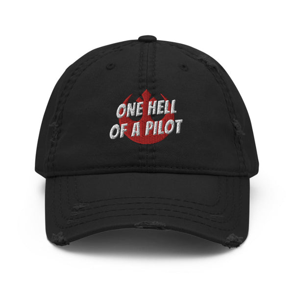 Poe Dameron Hat One Hell of a Pilot Star Wars Baseball Cap Headwear Accessories Oscar Isaac Finn John Boyega Outfit Cosplay Galaxy's Edge Disneyland Disney World Hollywood Studios Gift Trip Black Red Orange Gray Embroidery Distressed Vintage