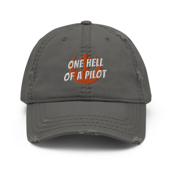 Poe Dameron Hat One Hell of a Pilot Star Wars Baseball Cap Headwear Accessories Oscar Isaac Finn John Boyega Outfit Cosplay Galaxy's Edge Disneyland Disney World Hollywood Studios Gift Trip Black Red Orange Gray Embroidery Distressed Vintage