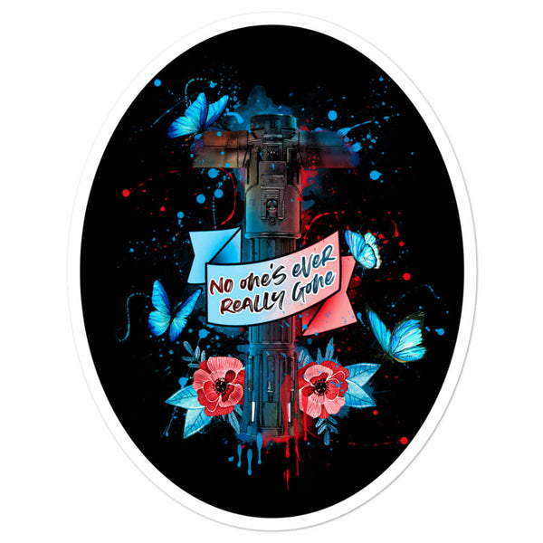 Star Wars Sticker No One's Ever Really Gone Kylo Ren Ben Solo Lightsaber blue butterfly graffiti design party comic con gift sith villain darkside redemption adam driver daisy ridley novelization