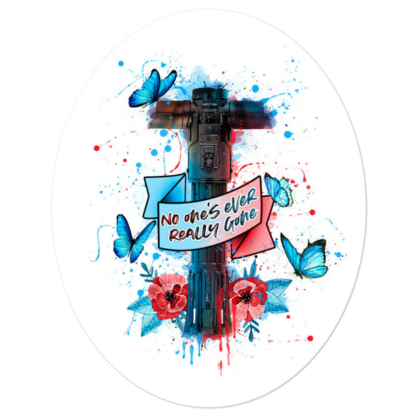Star Wars Sticker No One's Ever Really Gone Kylo Ren Ben Solo Lightsaber blue butterfly graffiti design party comic con gift sith villain darkside redemption adam driver daisy ridley novelization