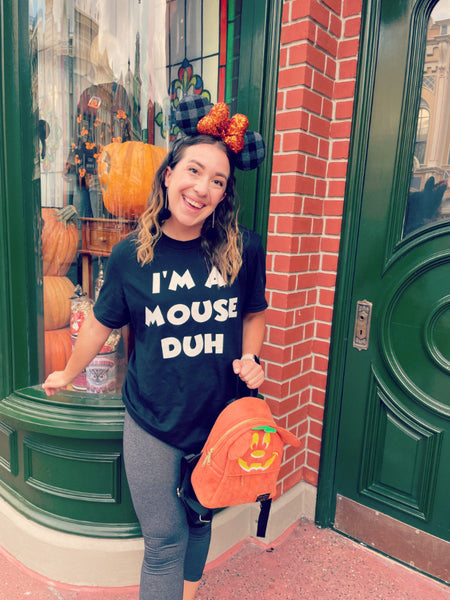 i'm a mouse duh halloween orange shirt oogie boogie bash mickeys not so scary party mean girls costume disney outfit disneyworld mickey ears loungefly mickey pumpkin bag