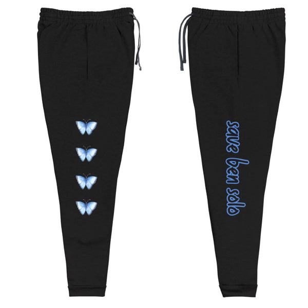Save Ben Solo Blue Butterfly Joggers Sweatpants Bottoms Loungewear Gift Star Wars Kylo Ren Reylo Adam Driver Men Women Drawstring Black Navy Cosplay Costume Outfit
