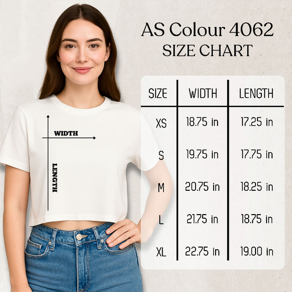 As Colour 4062 size chart women's boxy cropped tee