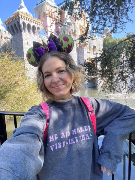Disney Swiftie inspired Midnights sweatshirt with magical Mickey-themed design