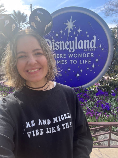 Disney Swiftie inspired Midnights sweatshirt with magical Mickey-themed design