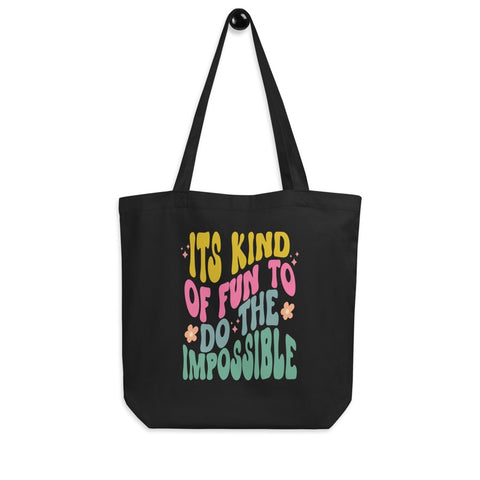 shop friday apparel its kind of fun to do the impossible walt disney quote organic cotton tote bag hippie flowers stars disney parks accessories