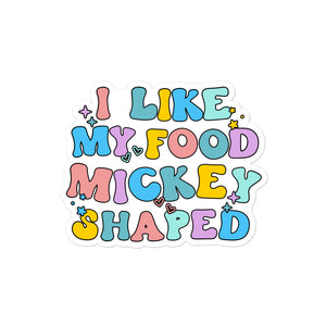 I Like My Food Mickey Shaped Sticker