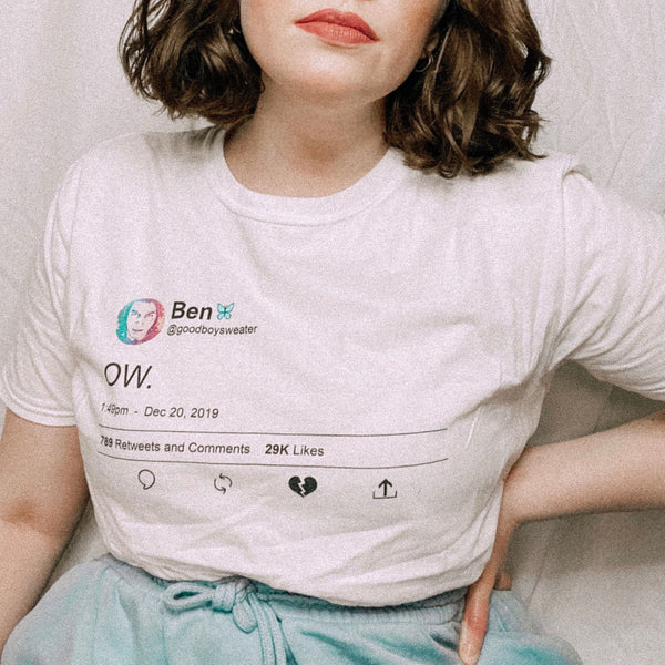 Funny Ben Solo inspired fandom t-shirt featuring “Ben’s Last Tweet” design