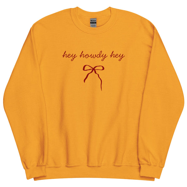 Hey Howdy Hey Bow sweatshirt with western coquette inspired nostalgic design