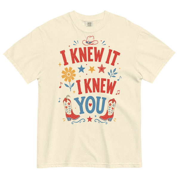 I Knew It I Knew You Comfort Colors shirt with vintage western inspired nostalgic design