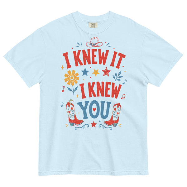 I Knew It I Knew You Comfort Colors shirt with vintage western inspired nostalgic design