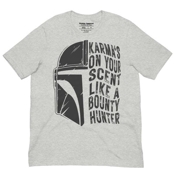 Karma x Bounty Hunter graphic t-shirt inspired by pop music and galaxy fandom culture