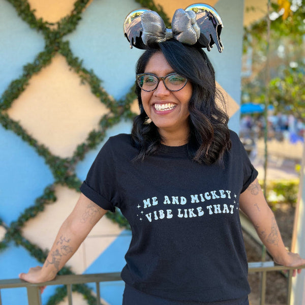 Swiftie inspired Disney graphic t-shirt with Karma themed magical park design