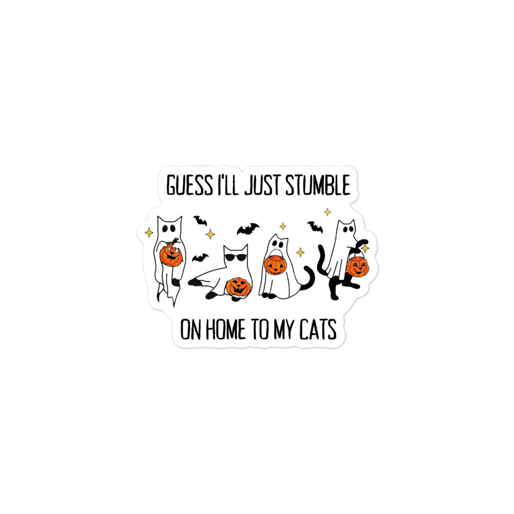 Gorgeous Cats Halloween Sticker