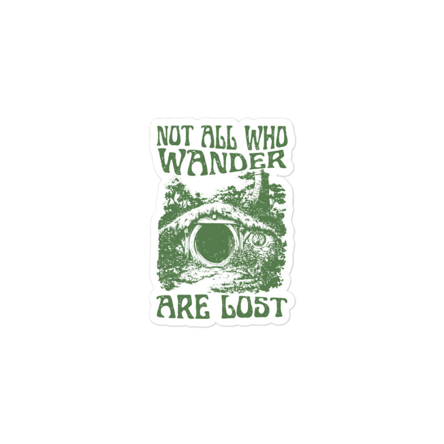 Lord of the Rings sticker not all who wander are lost decal green bilbo baggins quote frodo legolas aragorn gandalf the shire house gift merch LOTR