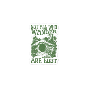 Lord of the Rings sticker not all who wander are lost decal green bilbo baggins quote frodo legolas aragorn gandalf the shire house gift merch LOTR